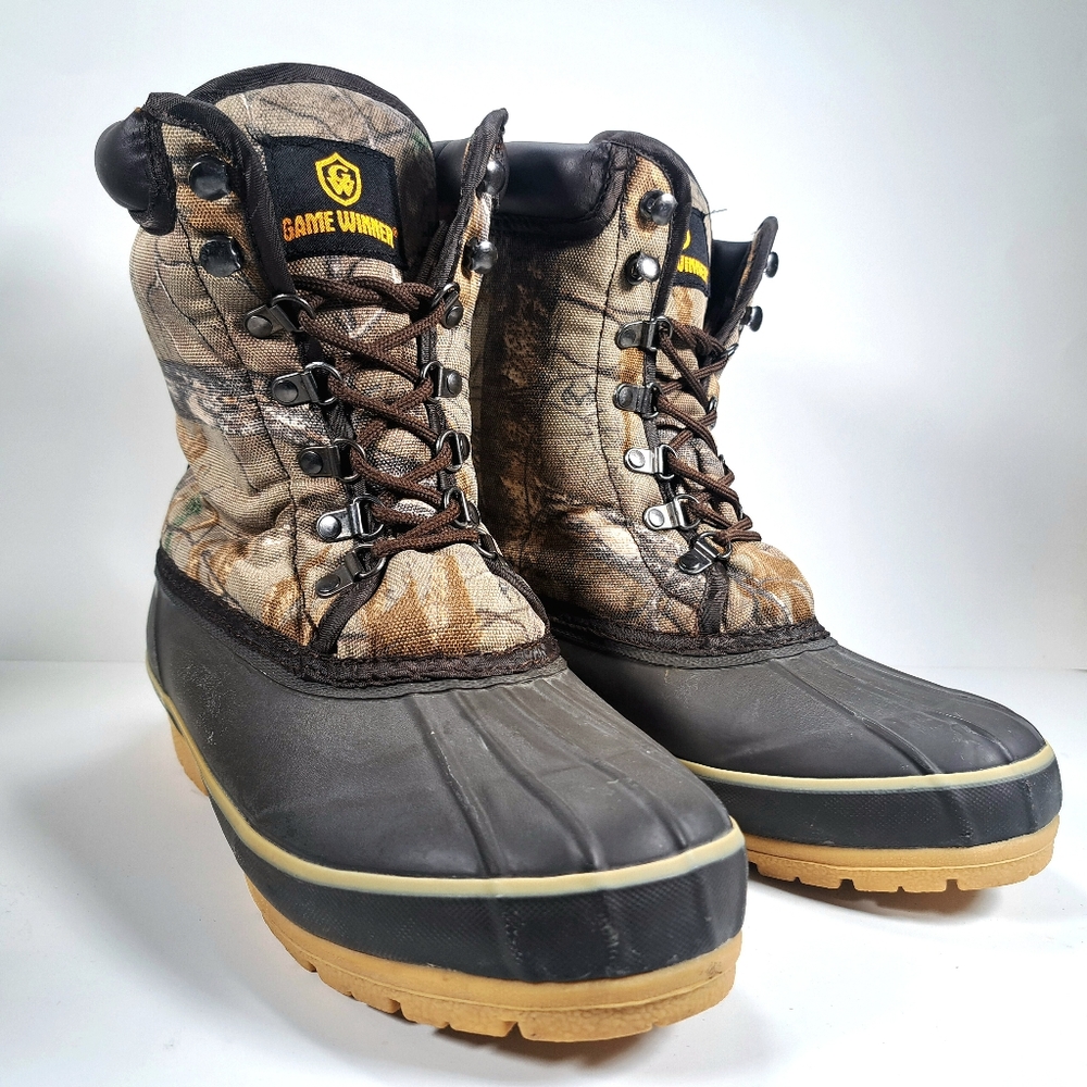 Mens Camo Game Winner Duck Boots Steel Shank SZ 9